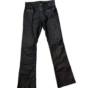 Vintage Roxstream Heavy Duty Genuine Leather Boot Cut Pants Women's size 28|9/10